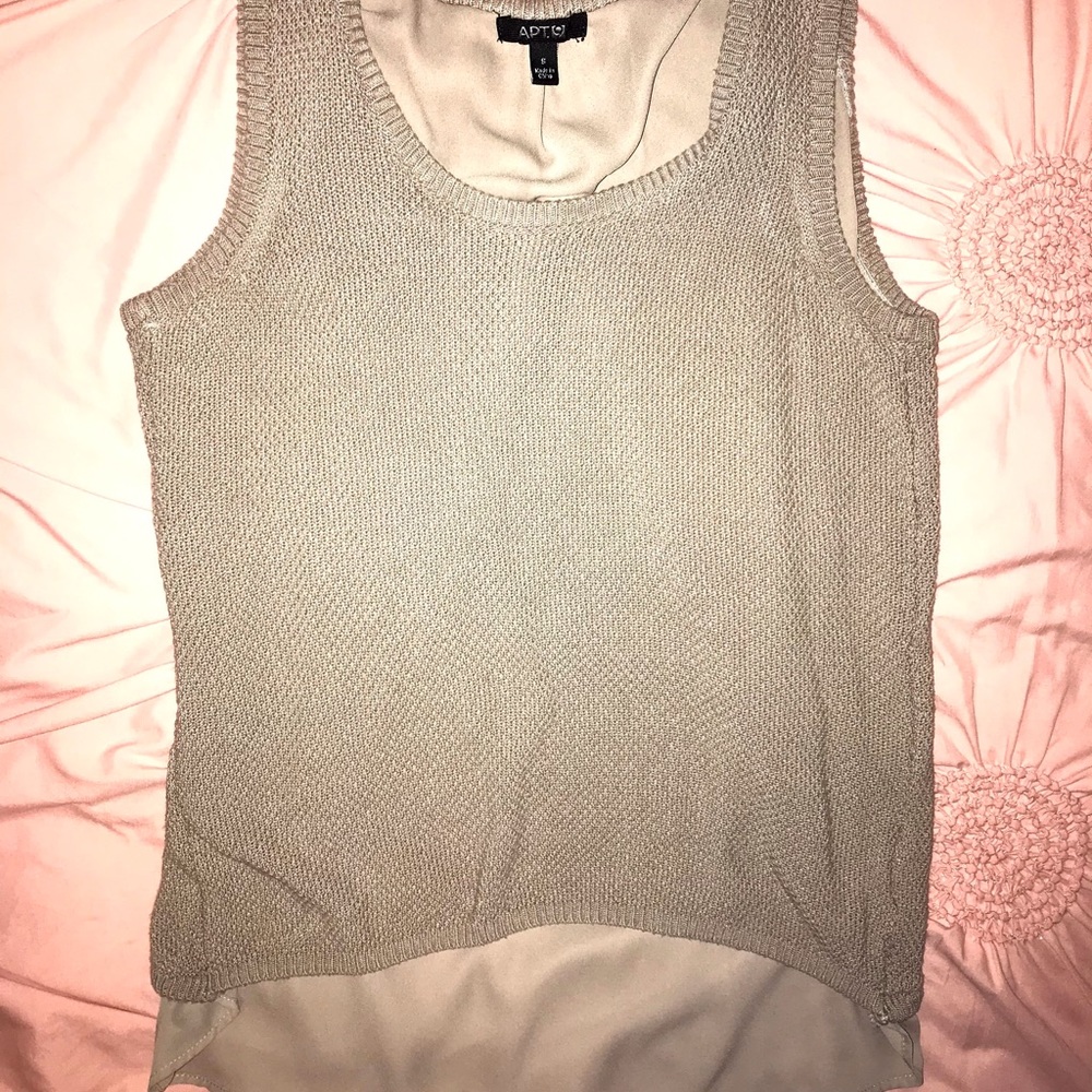 Ladies Tan Sleeveless Top.